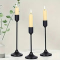 Candle holder LumièreNoir | Set of 3 | Minimalist & Retro | Stainless Steel Black | For Wedding & Home Decor