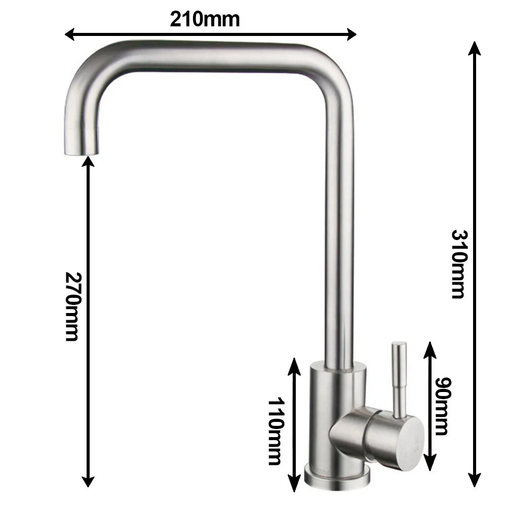 Stainless Steel Faucet – High-Quality, Rust-Free Faucet with Swiveling Spout, Durable and Easy to Clean, Ideal for Modern Kitchens