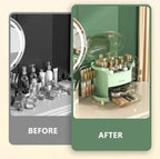 Luxury Transparent Makeup Organizer with Sliding Doors and Drawers