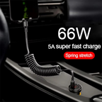 Universal Spring Telescopic Fast Charging Cable USB-C & Lightning