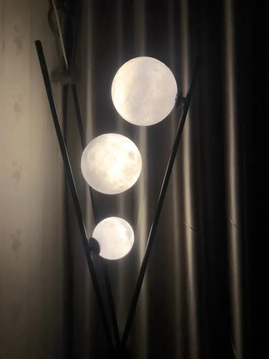 LunaGlow 3D Moon Floor Lamp modern design with tripod LED!