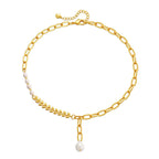 18k Minimal Mix Chain Lariat Necklace