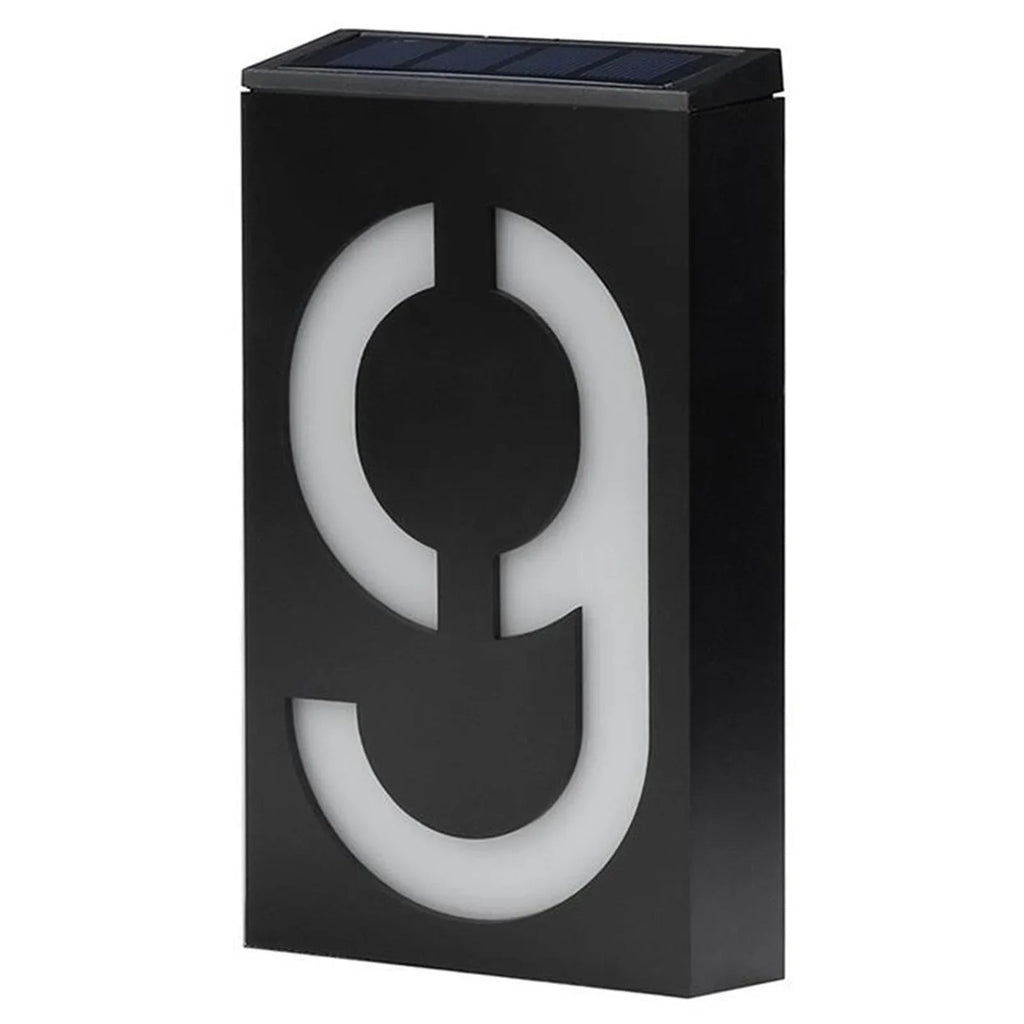 Numelux Solar House Number Light | LED Illuminated | Weatherproof IP55 | Automatic Light in Darkness