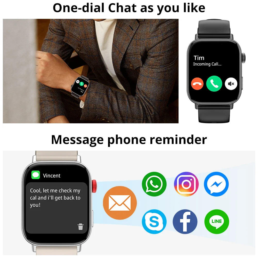 2 In 1 Fitness Tracker Voice Calling Smart Watch
