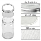 VitaKeim Sprouting Jar Set | Stainless Steel Strainer Lid | For Fresh Sprouts at Home | 16oz & 32oz