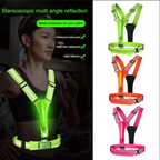 LED Reflective Safety Vest with Adjustable Straps and USB Rechargeable Lights