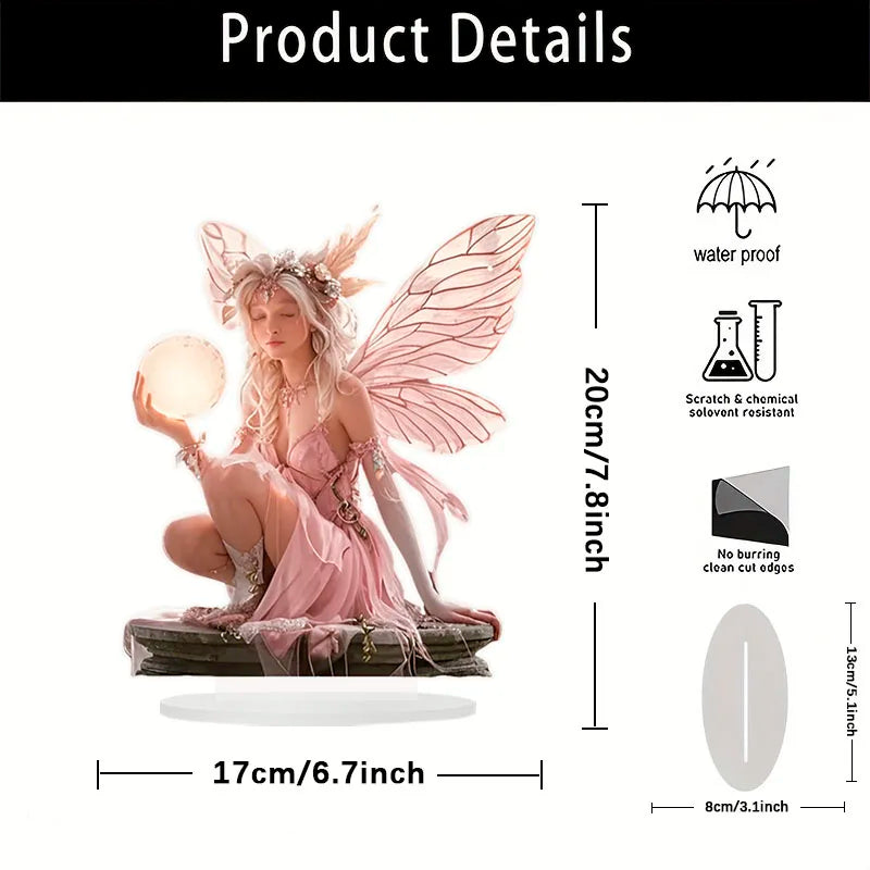 Celestia Acrylic Table Decoration Angel | Fairy Tale Stand | 18 cm | Gift & Photo Prop