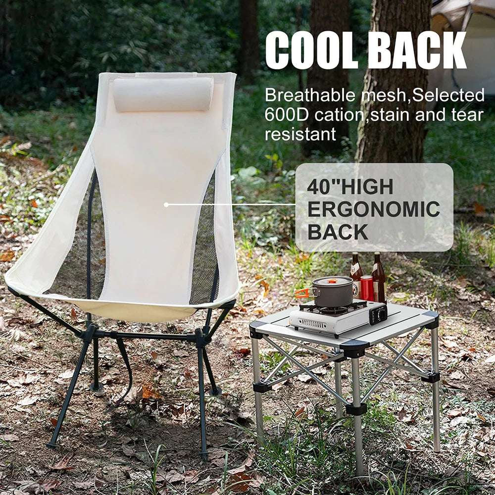 CAMPEROX Folding Chair Outdoor | Loadable up to 150 kg | Aluminum frame & tear-resistant fabric | For camping, beach & garden