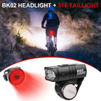 USB Rechargeable LED Bike Light Set – Waterproof Bike Headlight and Tail Light with Multiple Modes for Safety and Visibility