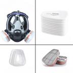 Full Face Respirator Mask with Anti-Fog Lens and Industrial Gas Filters