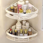 AquaSpace Pro | Corner Shower Shelf Without Drilling | Aluminum | Rust-Free & Load-Bearing | Bathroom Shelf in Black, White, Silver or Black-Gold