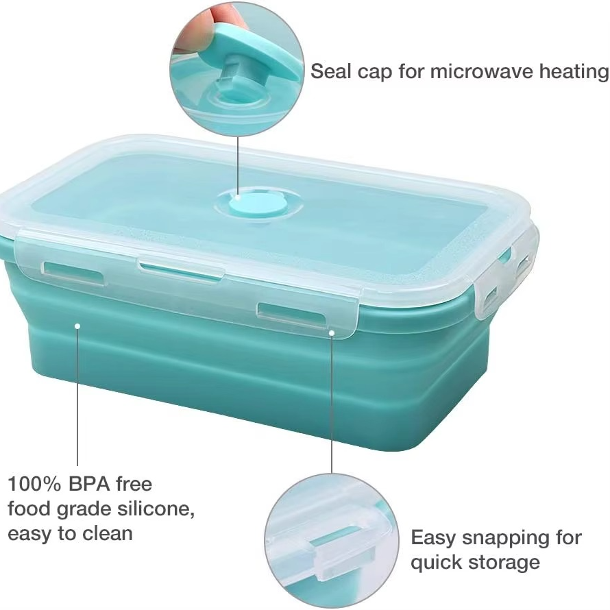 Collapsible Silicone Food Storage Containers with Lids 3 Pack Set 40oz