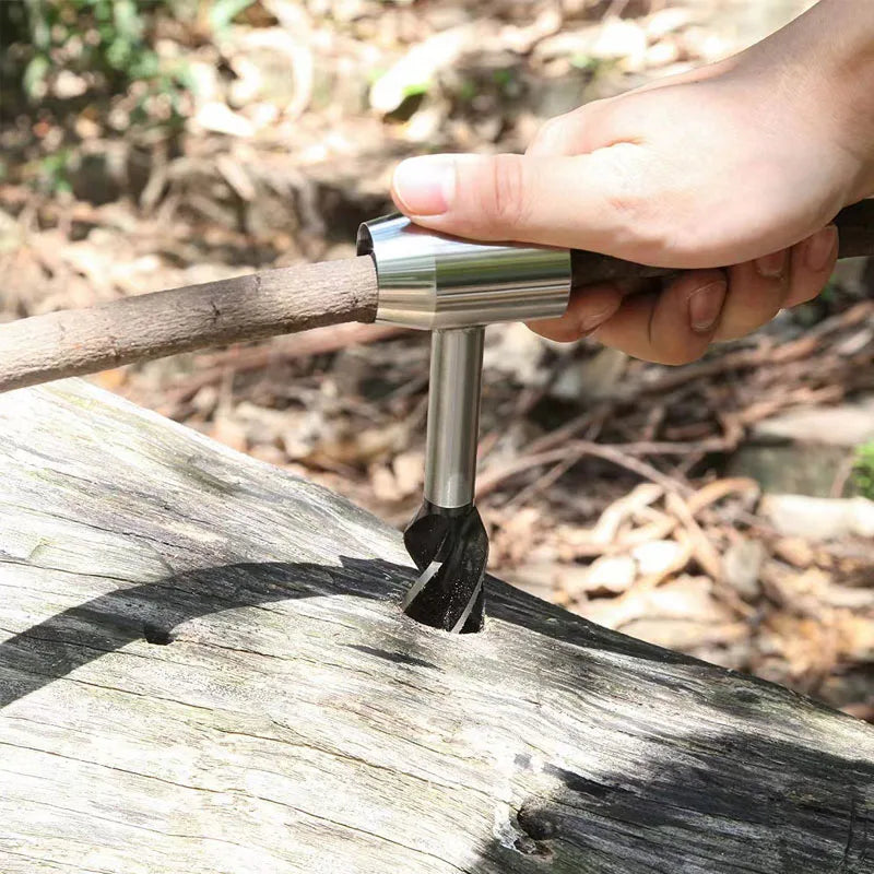 Bushcraft Hand Drill FerroDrill | Outdoor Survival Tool | Robust Carbon Steel | 16.5 cm