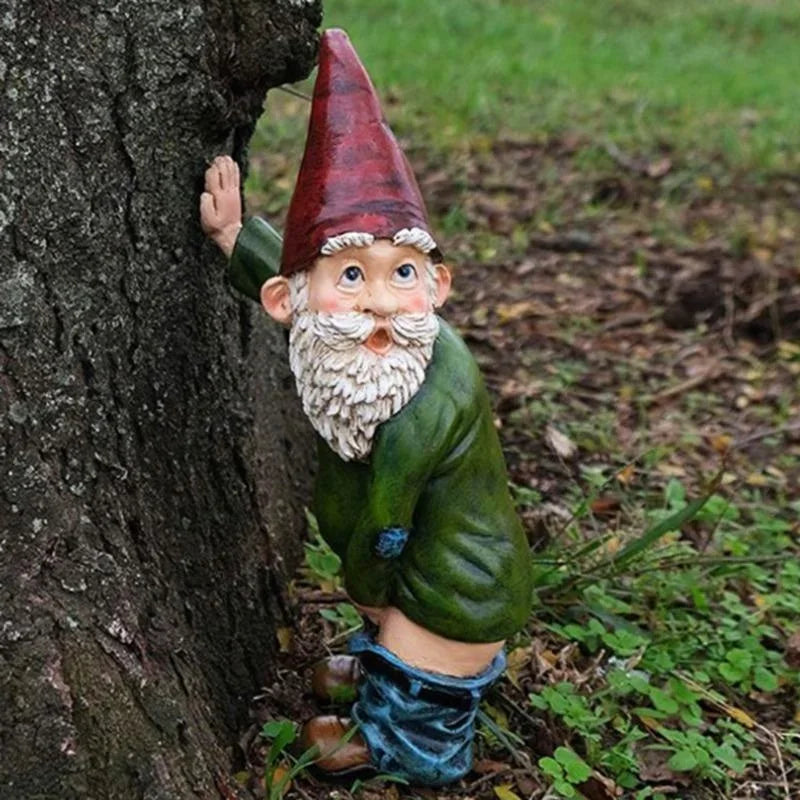 Creative Gnome Figurine Made of Resin with White Beard