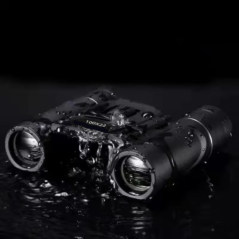 Compact 100x22 HD Binoculars with Long Range BAK4 FMC Optics for Hunting, Sports, Camping, and Travel