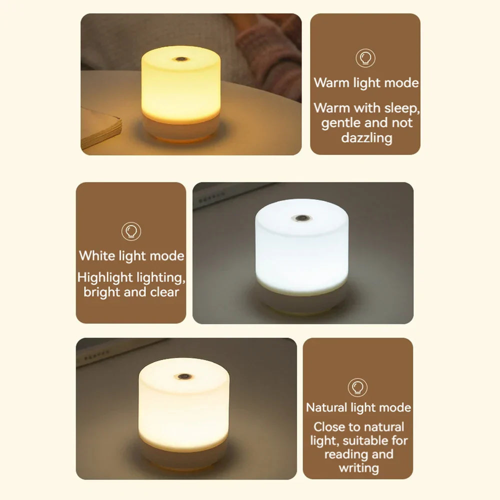 Creative USB Nightstand Lamp - Touch-Dimming LED Night Light for Bedroom & Student Dormitory
