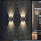 Solar LED outdoor wall light with up & down effect – Modern wall lighting for garden and terrace