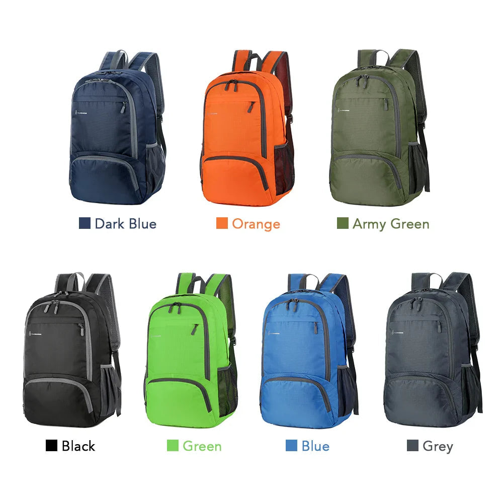 TrekVita Foldable Backpack | Ultralight & Waterproof | 31×14×47 cm | Outdoor & Travel Backpack for Men & Women