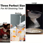 Stainless Steel Kitchen Sieve Set ProSift MeshLine | 3-piece | Fine sieve for flour, juice, soy milk & pasta | 8/10/14 cm diameter
