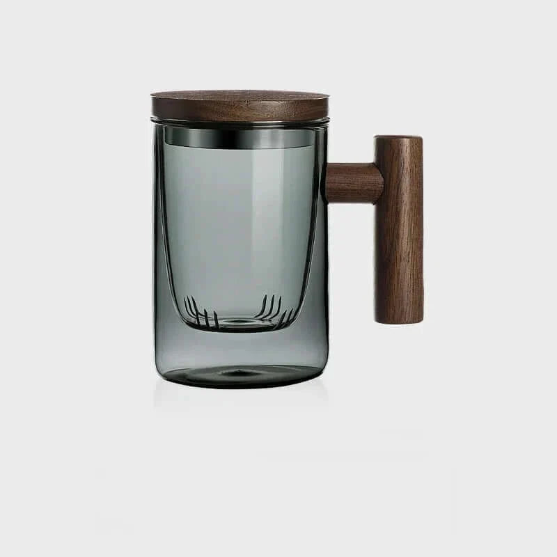 Ultramodern Glass Tea Cup with Filter and Lid