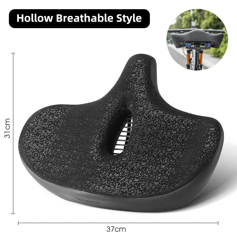 Wide Ergonomic Bike Saddle – Comfortable Saddle with Shock Absorption for City and Mountain Bikes