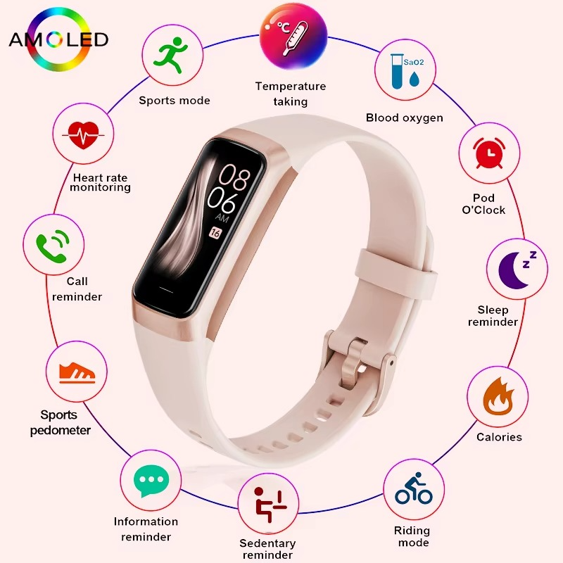 Smart Fitness Watch for Men and Women with Waterproof Design and Health Tracking