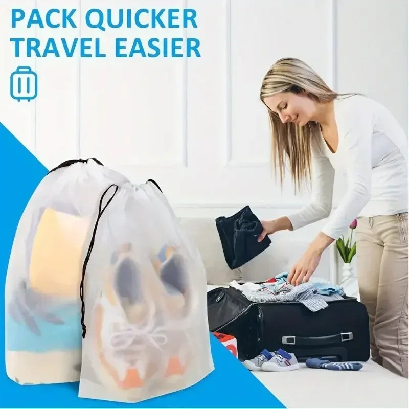 Travix Shoe Bag Set | Waterproof & Transparent | Pack of 10 | For Travel & Everyday Use
