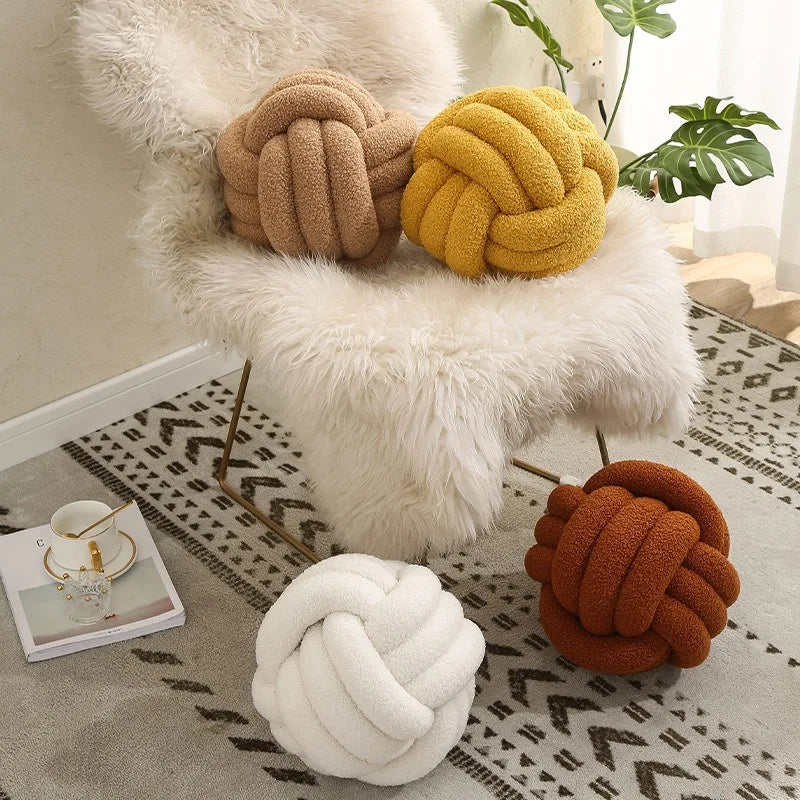 Boucle Rope Knot Ball Cushion