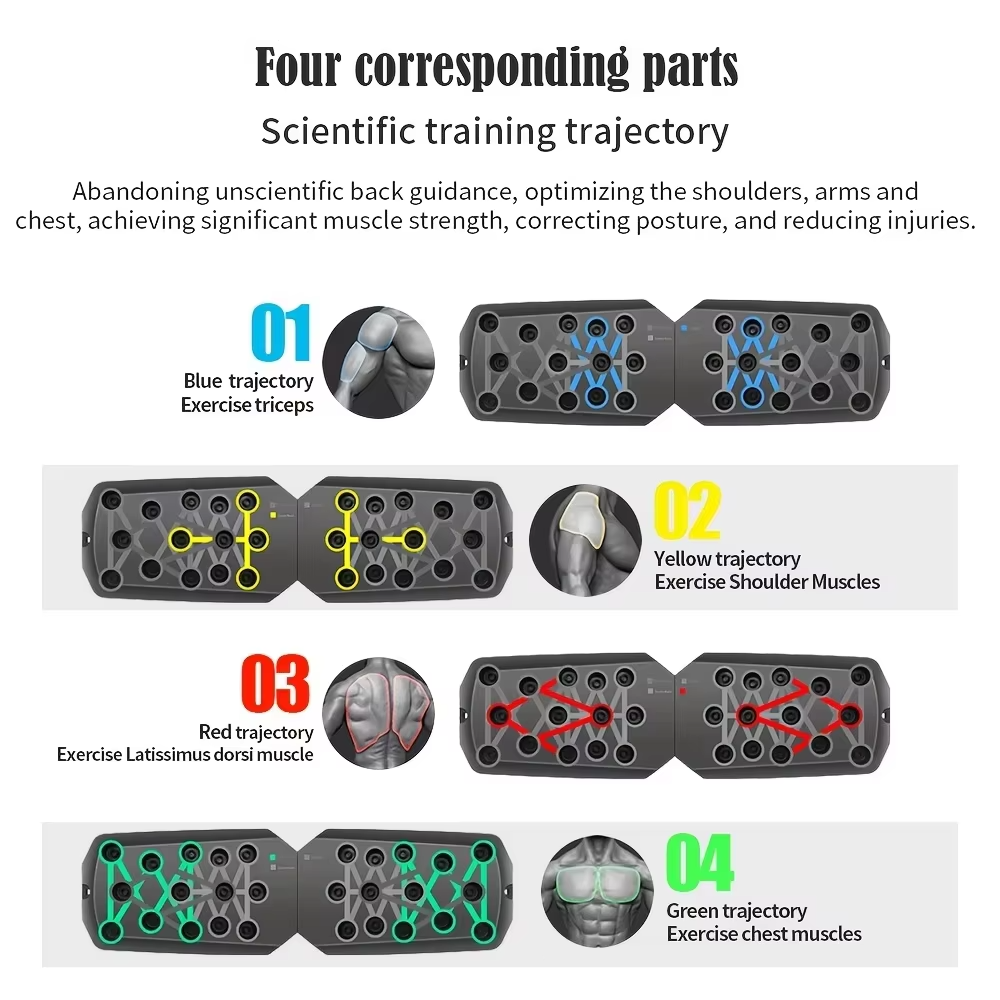 Portable Foldable Push-Up Board for Full-Body Strength Training