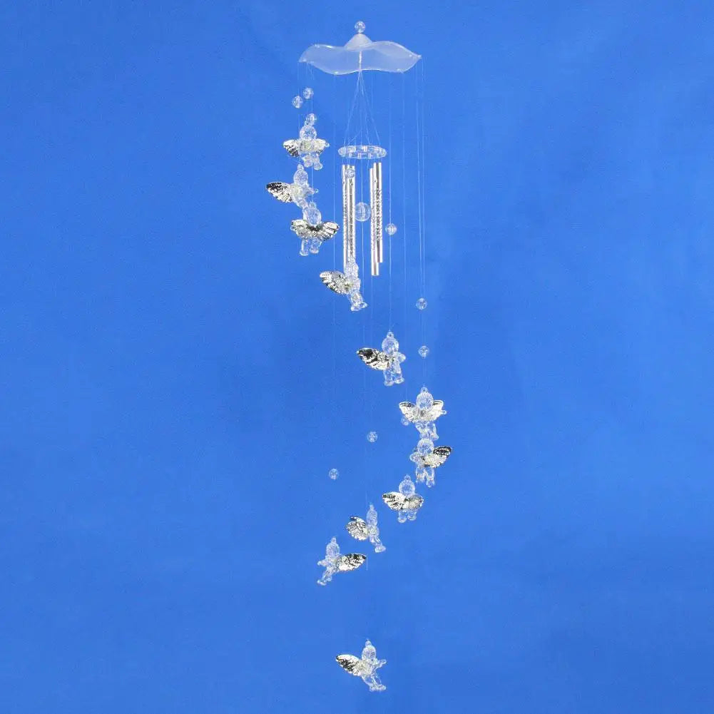Klangverve Wind Chime "Air Kiss" | Romantic Sound Games with Butterfly & Bell | 55 cm Metal Decor for Garden, Balcony & Window