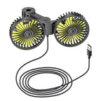 Auto Cooling Fan AIRCURA DUO | 3 Speeds | USB Charging | 360° Rotatable | For Backseat & Headrest