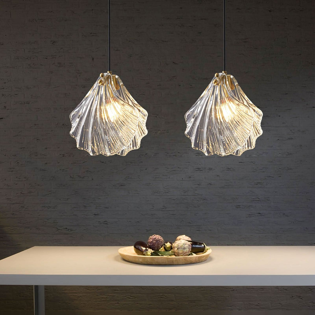 Mini Shell Pendant Light – Glass Coastal Design