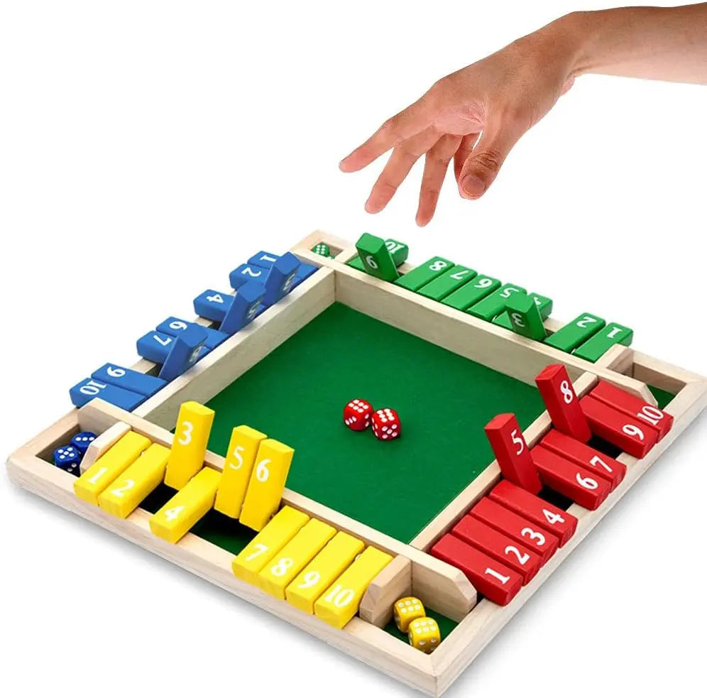 Shut the Box wooden game – Traditional dice game for children & adults
