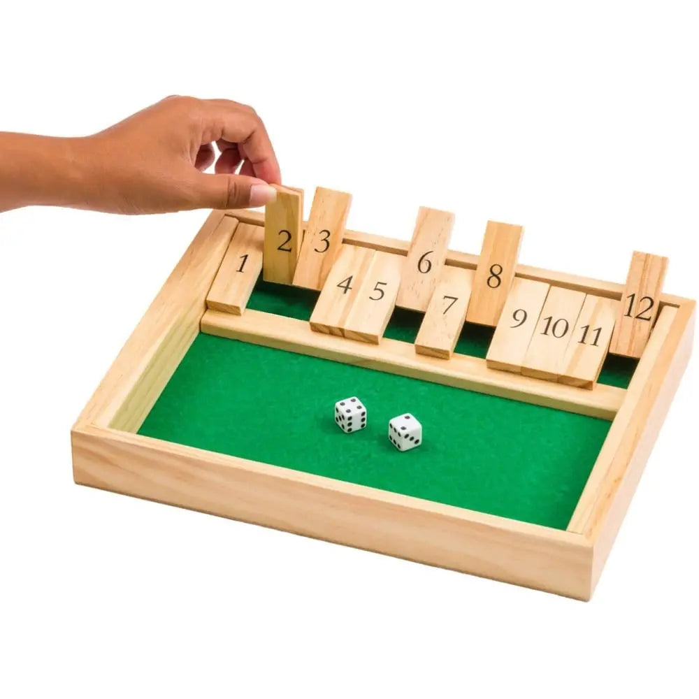Shut the Box wooden game – Traditional dice game for children & adults