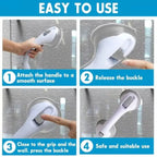 Safety handle with suction cup for bath & shower