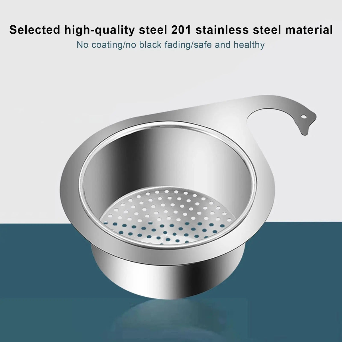 Strainer for sink in swan shape – Space-saving stainless steel drain filter