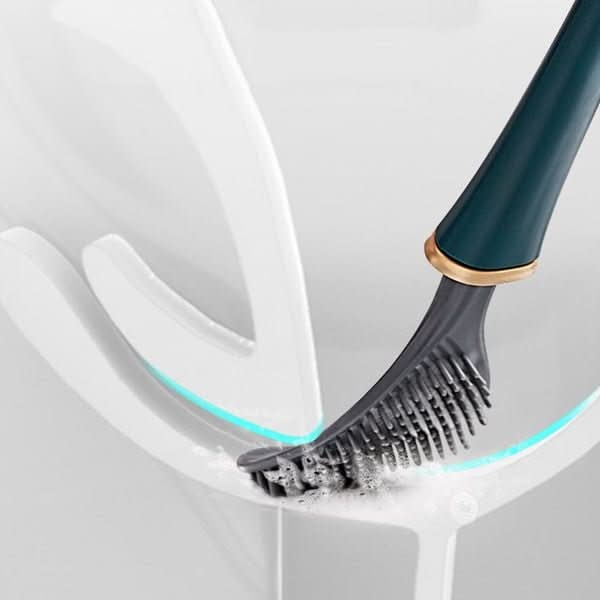 Hygienic Silicone Toilet Brush with Wall & Stand Holder