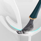 Hygienic Silicone Toilet Brush with Wall & Stand Holder