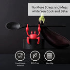 Silicone Kitchen Utensil – Cute Crab Holder with Steam Release Function!