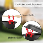 Silicone Kitchen Utensil – Cute Crab Holder with Steam Release Function!