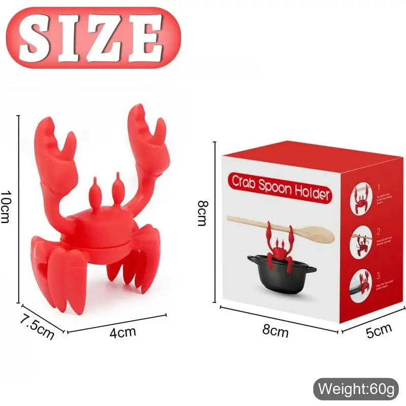 Silicone Kitchen Utensil – Cute Crab Holder with Steam Release Function!