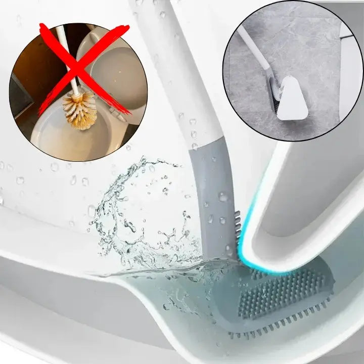 Silicone Toilet Brush with Wall Mount