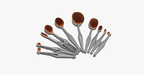 Stylish 10-piece oval brush set – Let the metallic charm work its magic on you
