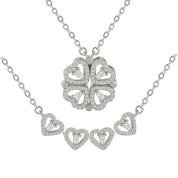 Magnetic Leaf & Heart Necklace