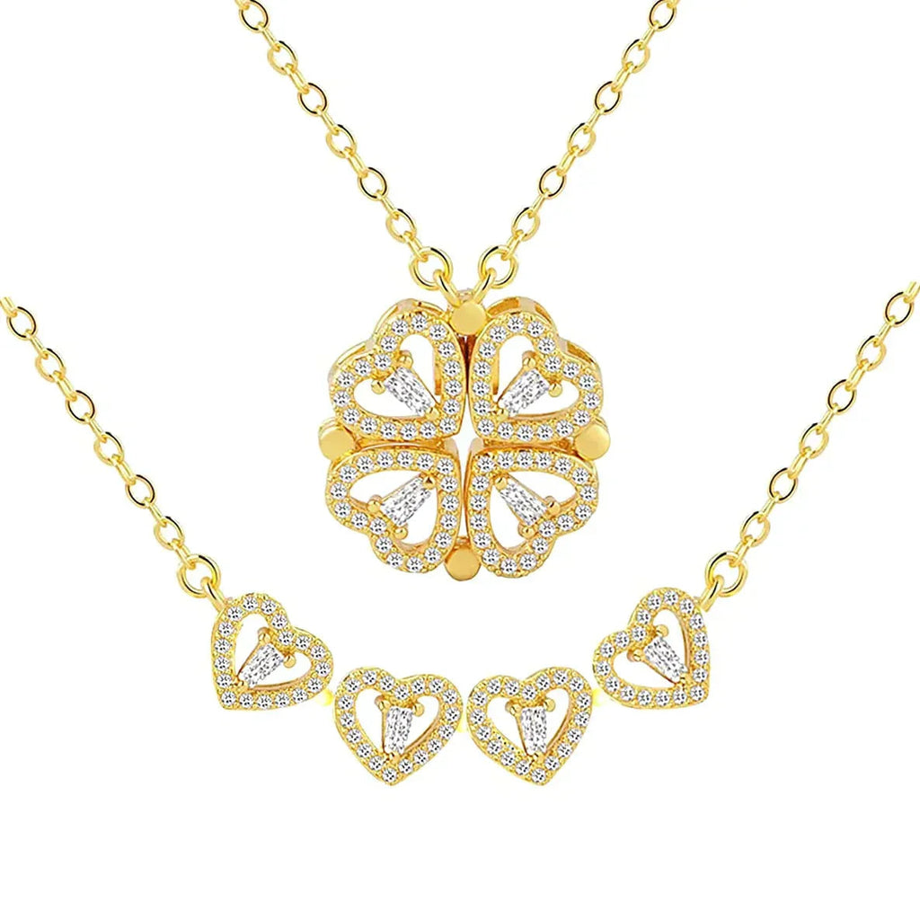 Magnetic Leaf & Heart Necklace