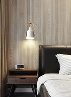 Scandinavian Metal Pendant Lamp with Wood-Look Finish and E27 LED Socket
