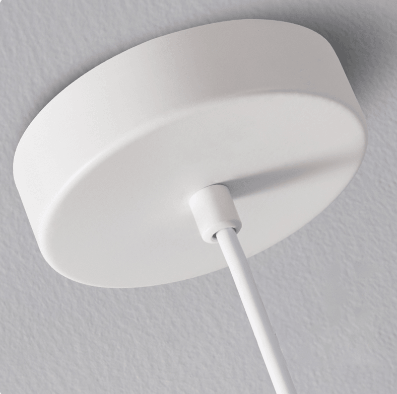 Scandinavian Metal Pendant Lamp with Wood-Look Finish and E27 LED Socket