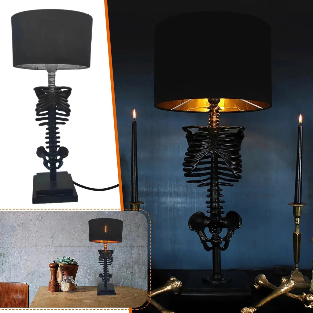 Gothic Skeleton Table Lamp – Handmade and Mysterious Design