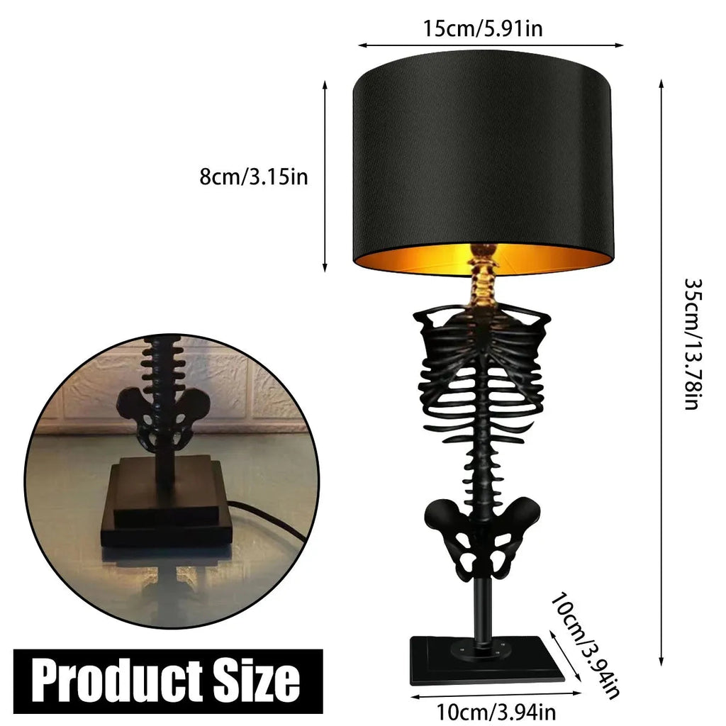 Gothic Skeleton Table Lamp – Handmade and Mysterious Design
