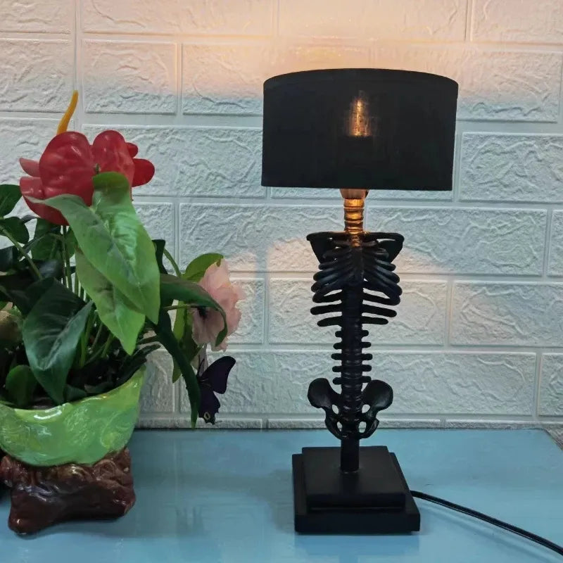 Handcrafted Gothic Skeleton Table Lamp